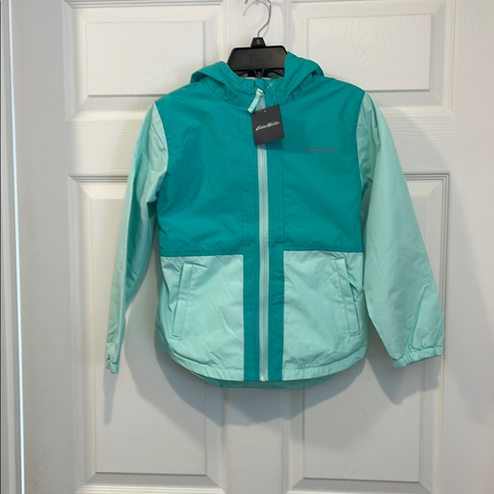 Eddie Bauer Barrier Ridge Fleece Lined hooded Jacket Bottle Green NWT Size Small